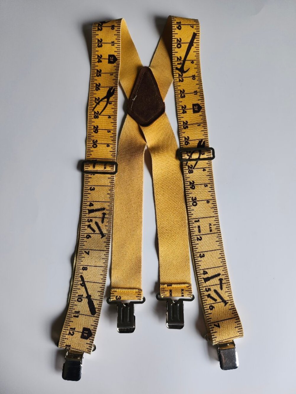 KUNY'S Carpenter Yellow Suspender Braces Funky + Vintage